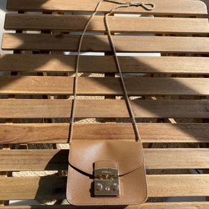 Pristine Furla Metropolis Taupe Mini Crossbody